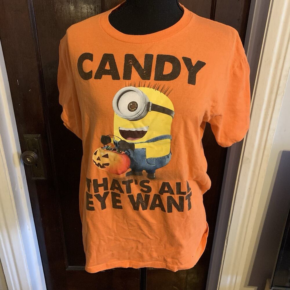 Halloween Boys Minions T-Shirt Candy That's All Eye Want XL - Picture 3 of 7